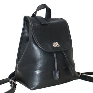 Coach Mini Backpack Style 9960 in Black Leather & Silver Hardware, 90's Vintage